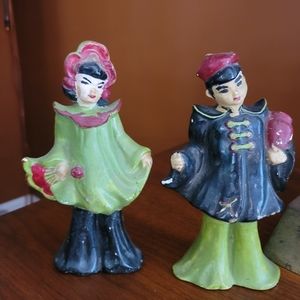 Mid century chalkware figurines